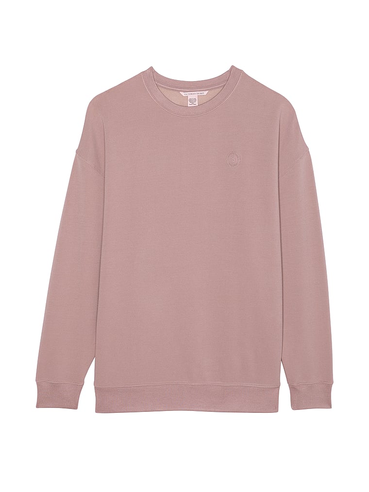 Victoria's Secret, Victoria's Secret Fleece-Oberteil mit Rundhalsausschnitt aus gebürstetem Modal, FRANZÖSISCHES MAUVE, offModelFront, 2 of 5