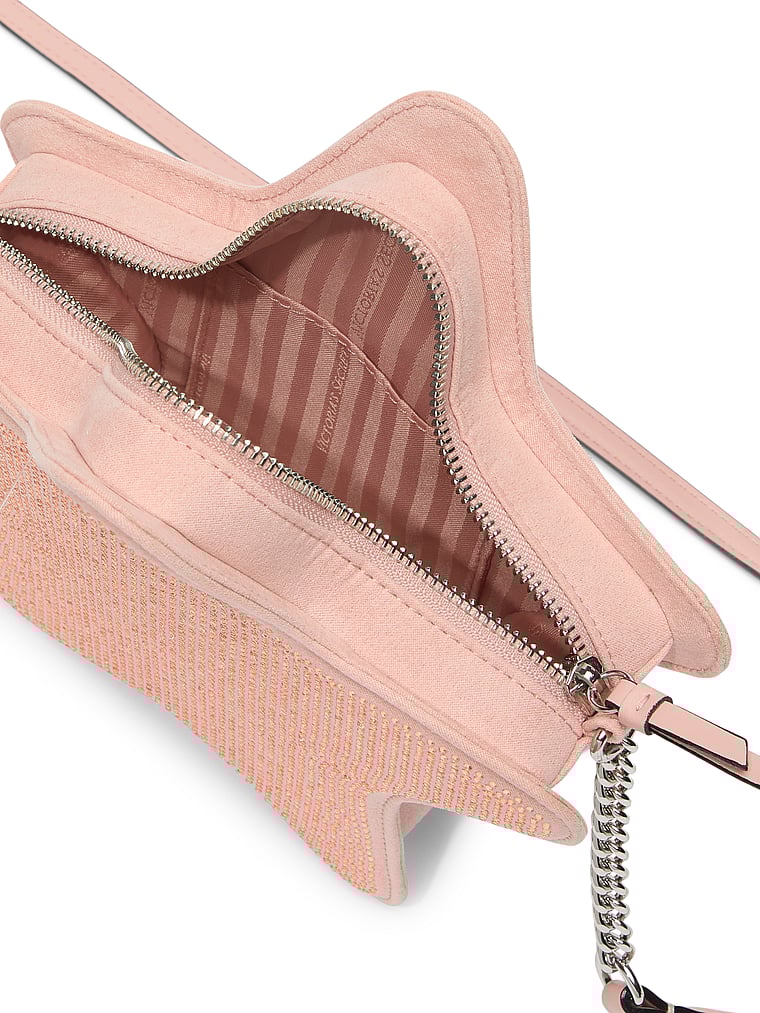 Victoria's Secret, Victoria's Secret Star Umhängetasche, Roségold mit Strass, offModelBack, 4 of 4
