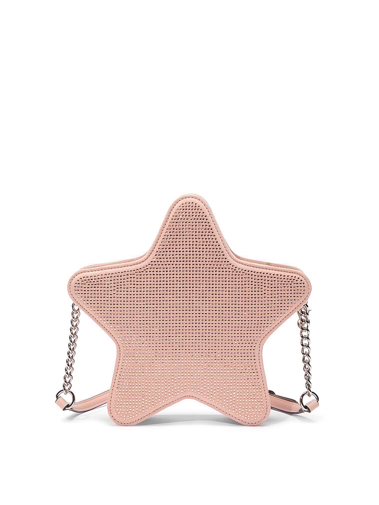 Victoria's Secret, Victoria's Secret Star Umhängetasche, Roségold mit Strass, onModelBack, 3 of 4
