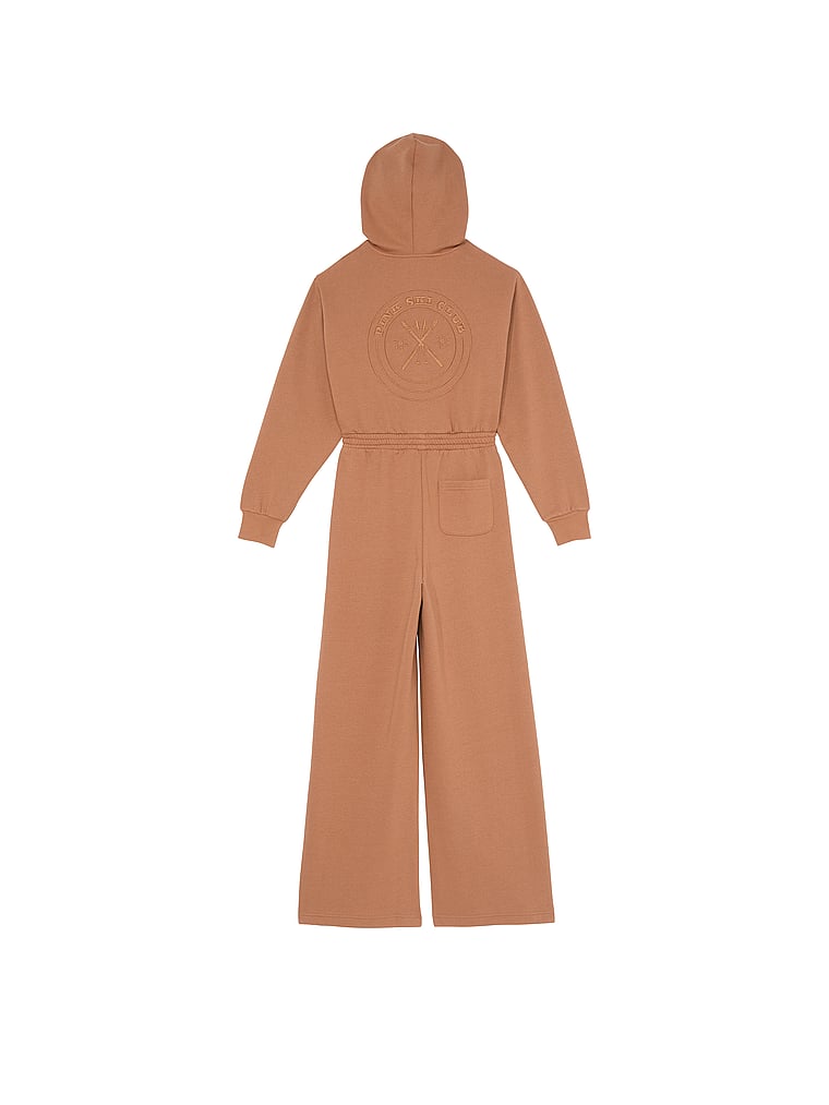 PINK Ivy Overall mit Kapuze aus Fleece, Toffee, offModelBack, 4 of 5