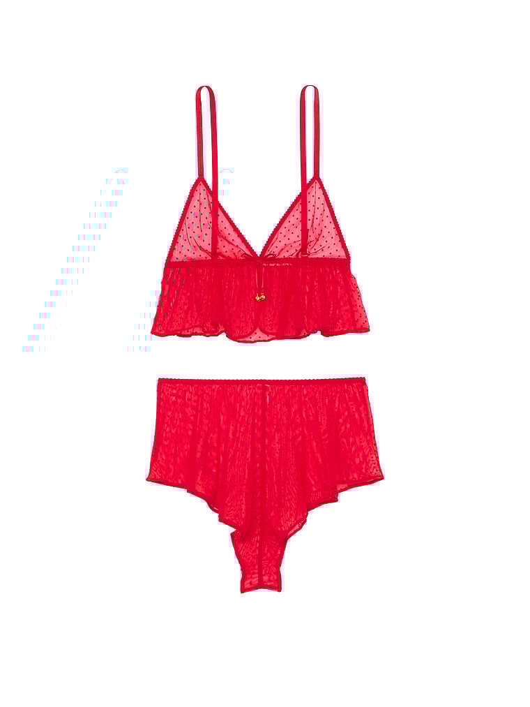 Victoria's Secret, Victoria's Secret Jingle Bells Set mit Trägertop aus Netzstoff, offModelFront, 3 of 4