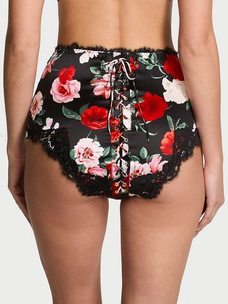 Victoria's Secret, Very Sexy Atelier Victoria's Secret Slip aus Satin mit hohem Bund und Spitzenbesatz, offModelBack, 3 of 4
