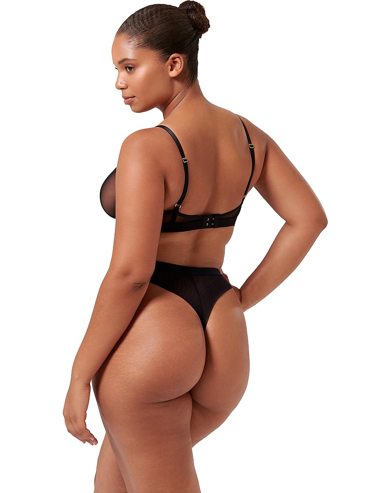 Victoria's Secret, BLUEBELLA Orla String mit hohem Bund, Schwarz, onModelBack, 2 of 5