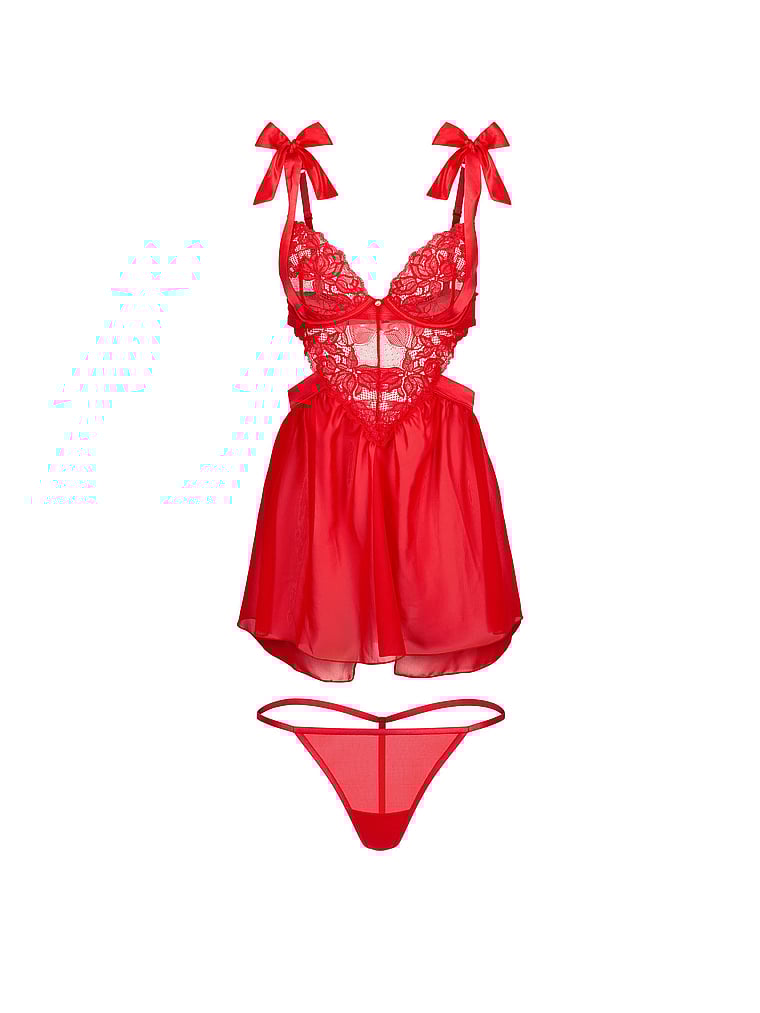 Victoria's Secret, Adore Me Fantasia Babydoll, offModelFront, 3 of 4