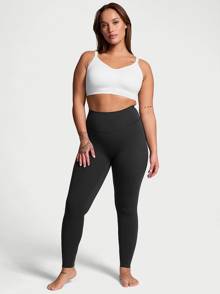 Victoria's Secret, VSX VSX Elevate™ Legging with Side Pockets, Black, onModelFront, 1 of 4 Sofia is 5'8" or 173cm and wears Large