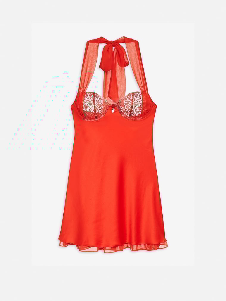 Victoria's Secret, For Love & Lemons Gene Negligé, Rot/Mehrfarbig, offModelFront, 4 of 6