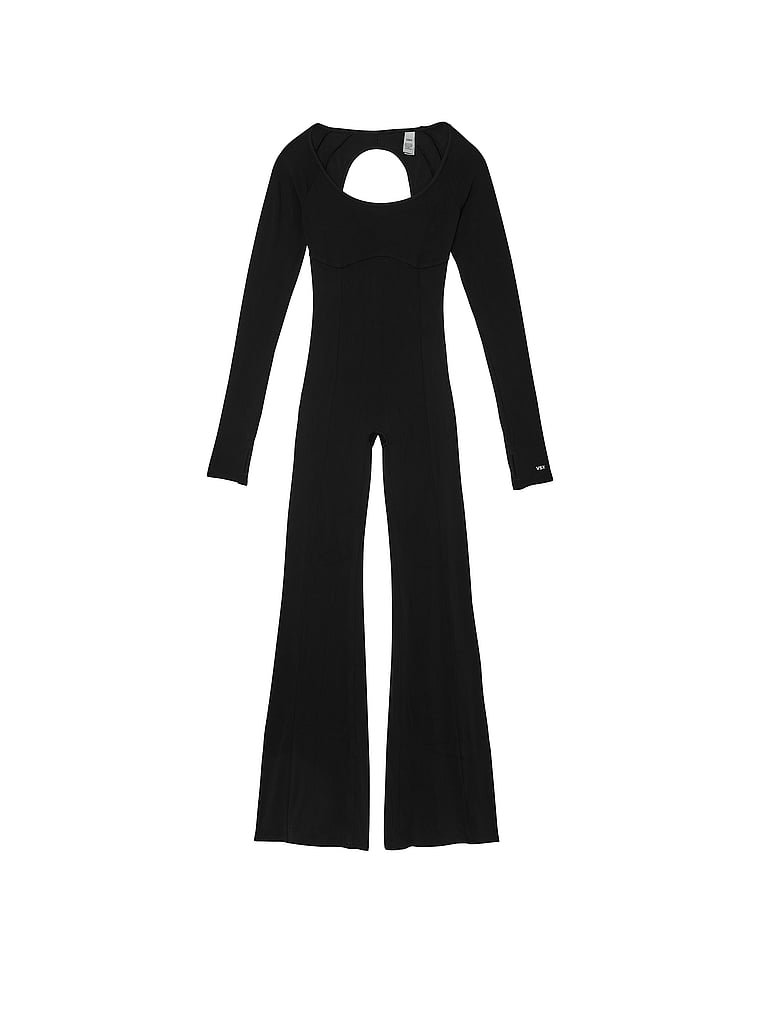 Victoria's Secret, VSX VSX Activate™ Ausgestellter Catsuit, Schwarz, offModelFront, 3 of 3