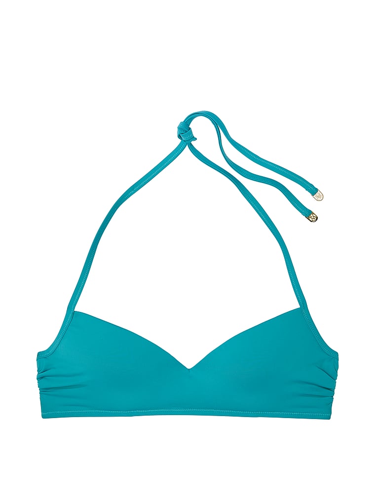 Victoria's Secret, Victoria's Secret Swim Essential Bralette-Bikinioberteil mit Push-up-Effekt, Barbados-Blau, offModelFront, 3 of 3