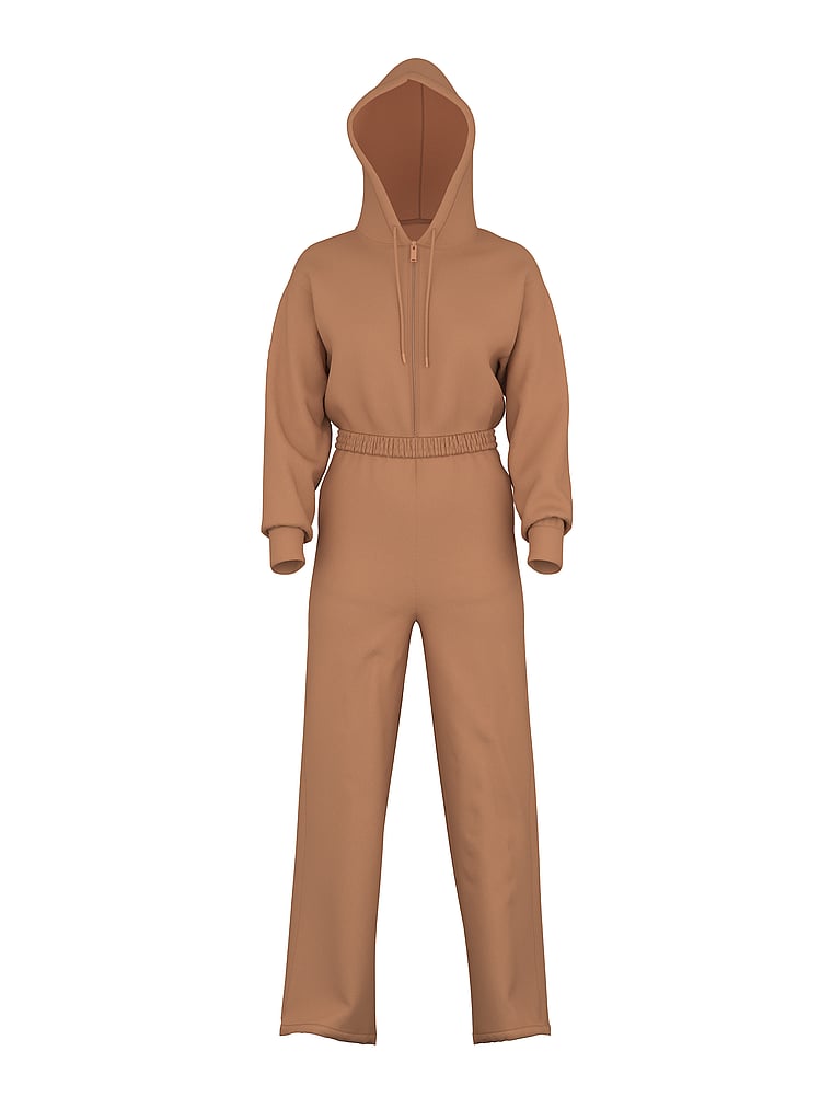PINK Ivy Overall mit Kapuze aus Fleece, Toffee, digitalOffModelFront, 3 of 5