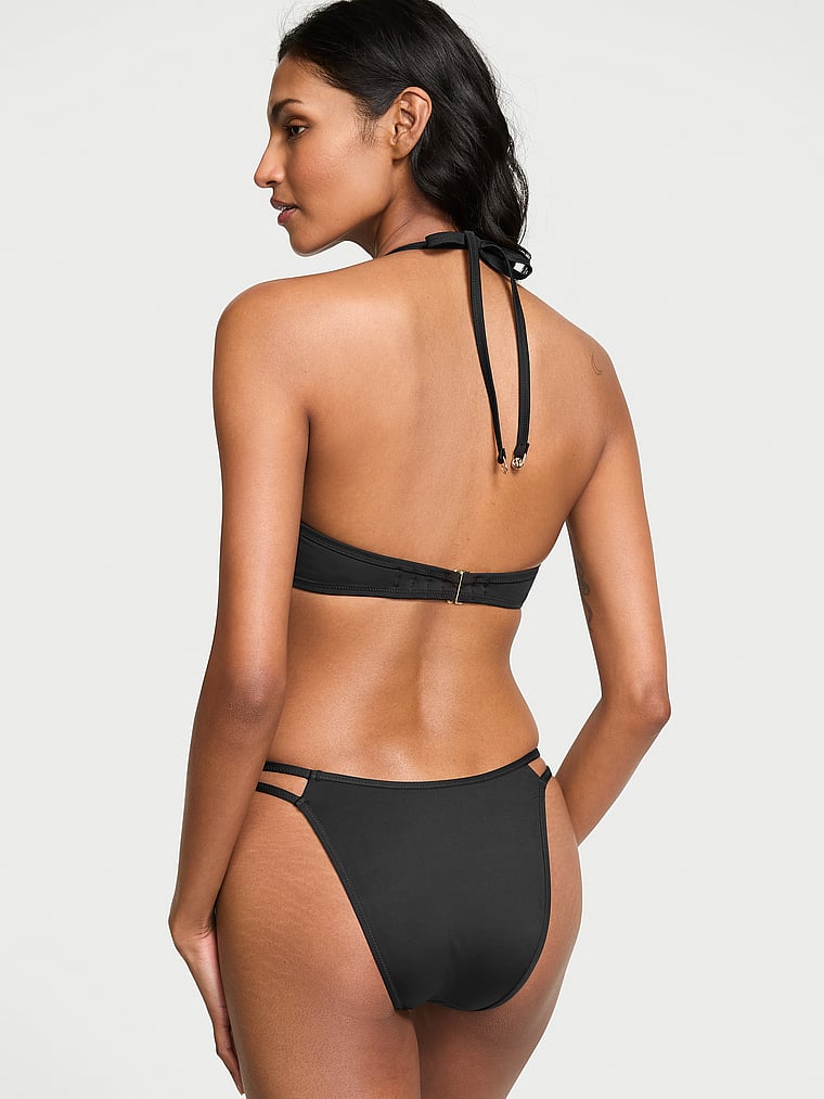 Victoria's Secret, Victoria's Secret Swim Essential Bralette-Bikinioberteil mit Push-up-Effekt, Reines Schwarz, onModelBack, 2 of 3 Shaanti ist 5'9" oder 175cm und trägt 32B oder S