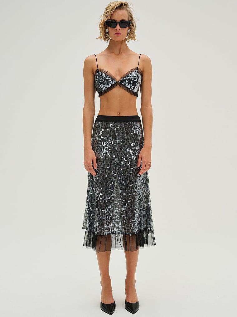Victoria's Secret, For Love & Lemons Christelle BH-Oberteil, Schwarz, onModelFront, 1 of 2