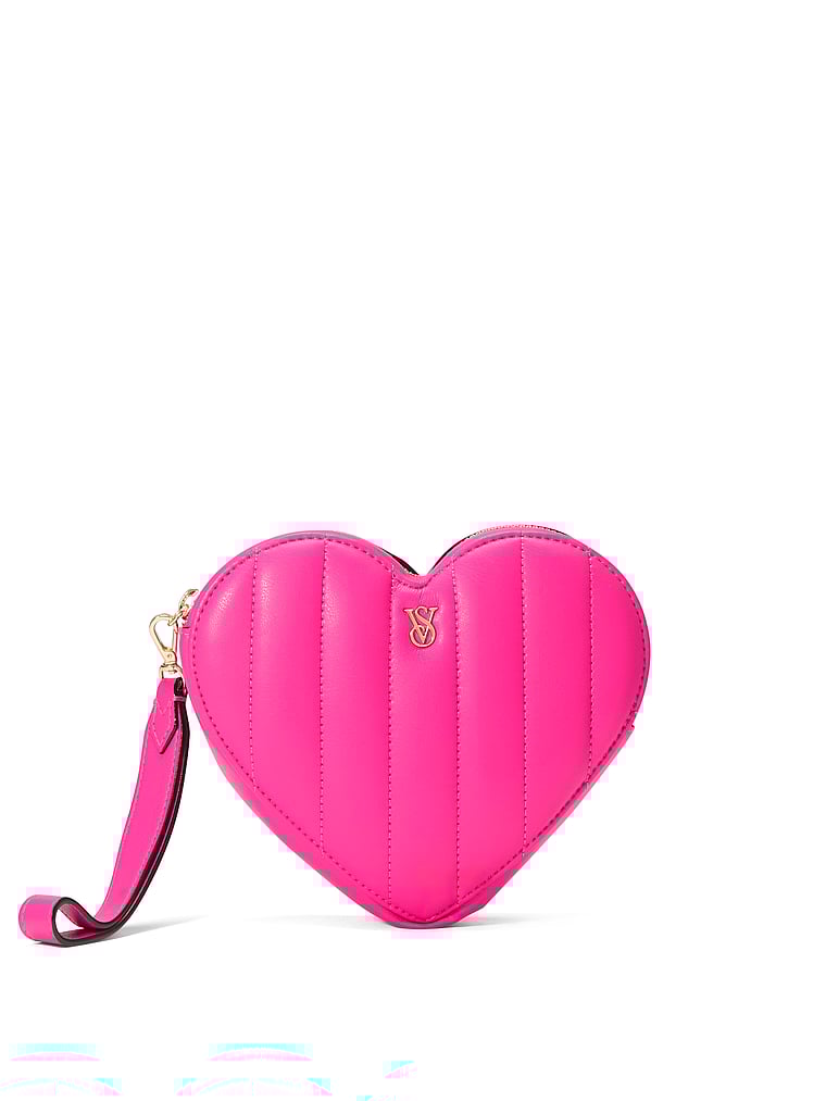 Victoria's Secret, Victoria's Secret Heart Wristlet Clutch, Forever Pink, onModelFront, 1 of 2