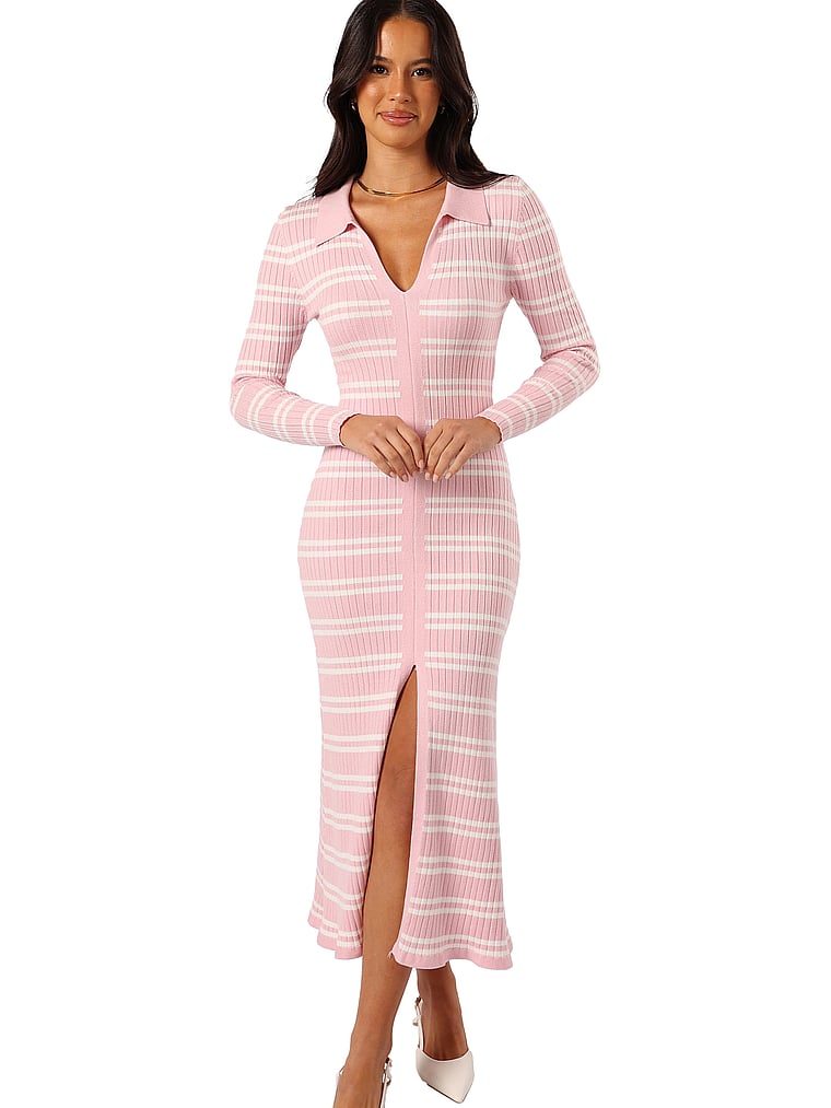 Victoria's Secret, Petal & Pup Eliana Langärmliges Midikleid, Pink, onModelFront, 1 of 3