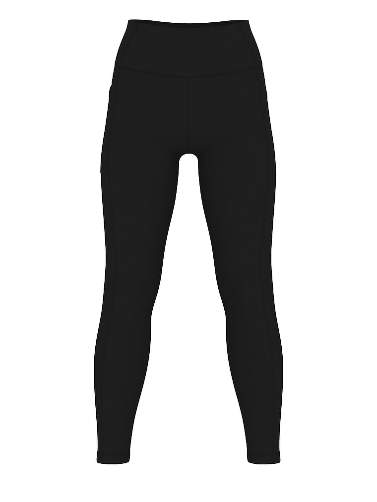 Victoria's Secret, VSX Basic-Leggings mit hohem Bund und Taschen, Schwarz/Onyx-Grau meliert, digitalOffModelFront, 3 of 3