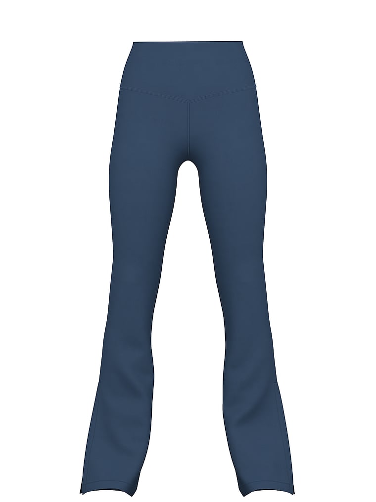 Victoria's Secret, SUPERMODEL-BASICS Ausgestellte Leggings aus Baumwolle mit geschlitztem Saum, Mitternachtssee, digitalOffModelFront, 2 of 4