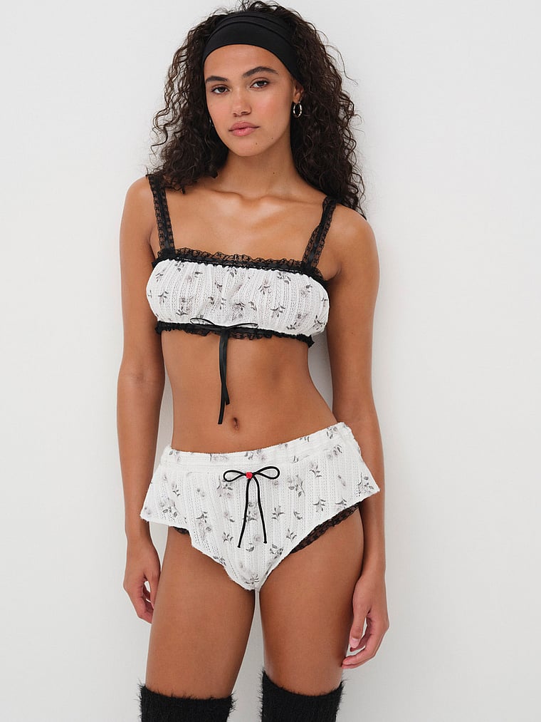 Victoria's Secret, For Love & Lemons Fawn Shorts, Tango Rose Print, onModelFront, 1 of 4