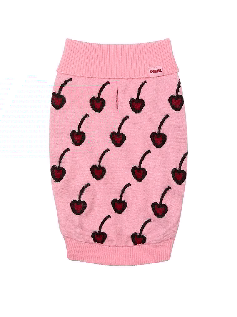 PINK Pink Pup Pet Sweater, Petal Pink/ Red Lacquer, offModelFront, 1 of 2