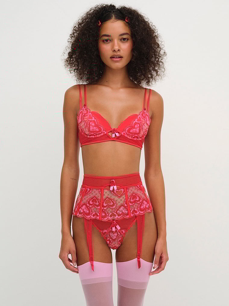 Victoria's Secret, For Love & Lemons Heartbeat BH aus Spitze, Herzschlag-Rot, detail, 3 of 3