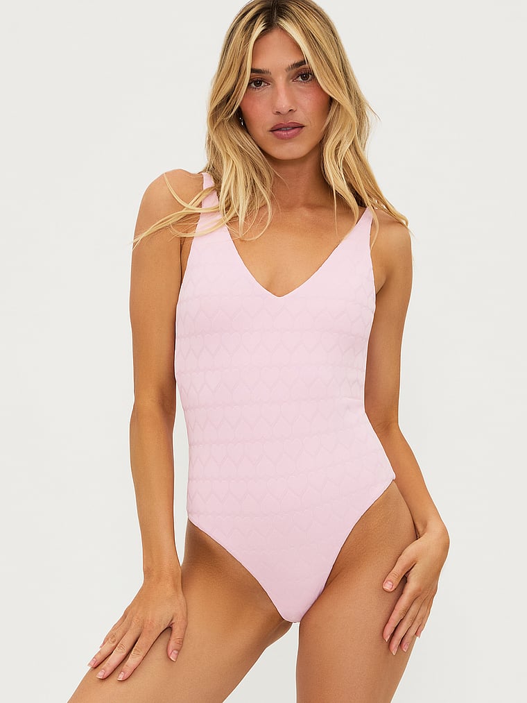 Victoria's Secret, Beach Riot Reese Einteiliger Badeanzug, Rosa Sand, detail, 3 of 3