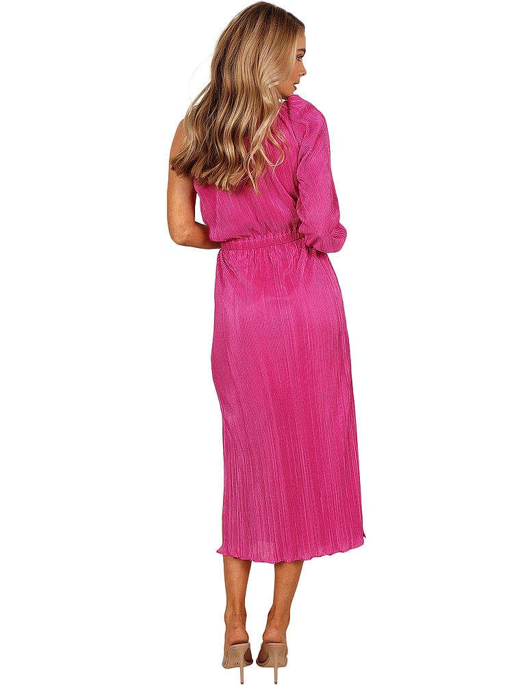 Victoria's Secret, Petal & Pup Plissiertes Ponté-Midikleid mit One-Shoulder-Träger, Orchidee, onModelBack, 2 of 3