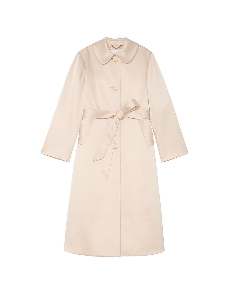 Victoria's Secret, Atelier Victoria's Secret x Altuzarra Atelier Victoria's Secret X Altuzarra Satin Evening Coat, MARZIPAN, offModelFront, 1 of 4
