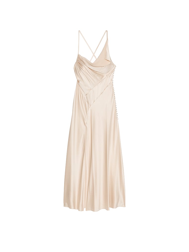 Victoria's Secret, Atelier Victoria's Secret x Altuzarra Atelier Victoria's Secret X Altuzarra Satin Bias-Cut Dress, MARZIPAN, offModelFront, 1 of 4