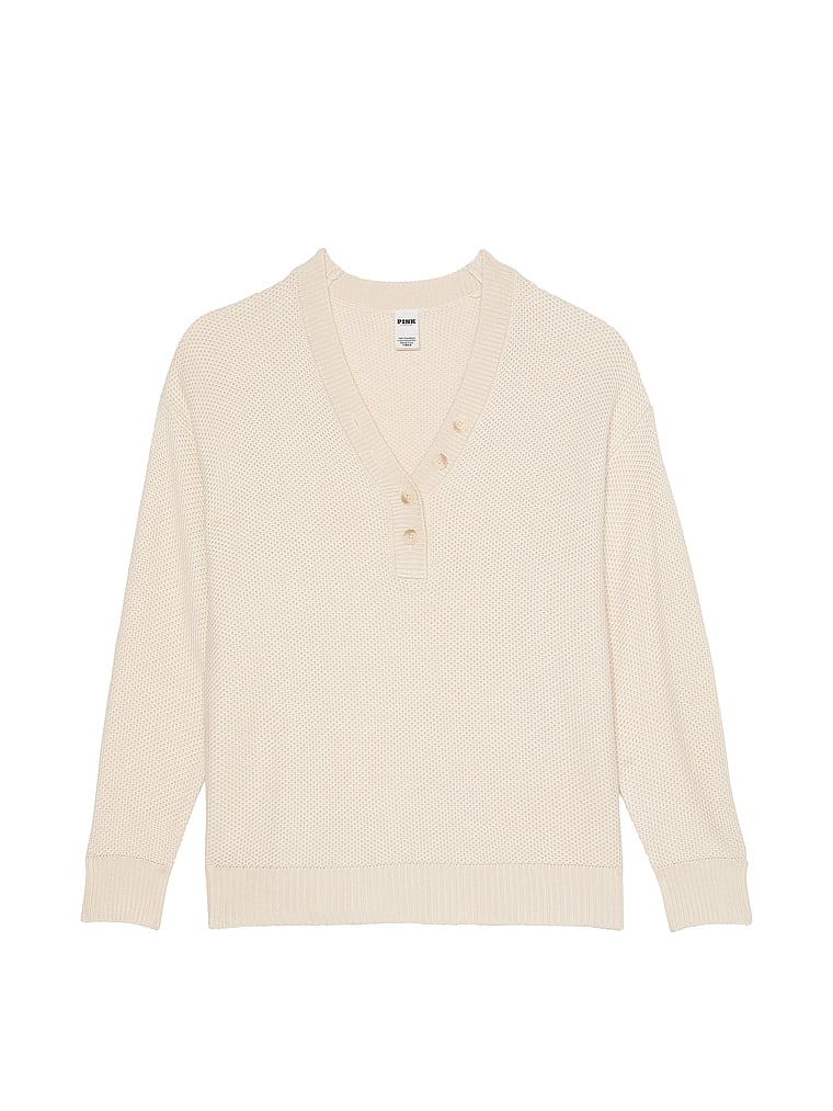 PINK Cambridge Strandpullover aus Strick, Muschelweiß, offModelFront, 3 of 4