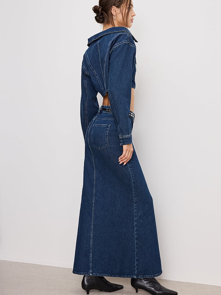 Victoria's Secret, Good American Maxirock aus Denim, onModelBack, 2 of 3