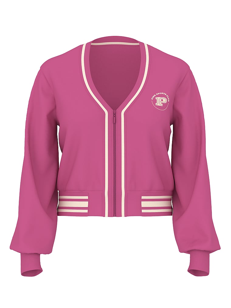 PINK Ivy Fleece-Strickjacke mit Reißverschluss, digitalOffModelFront, 4 of 4