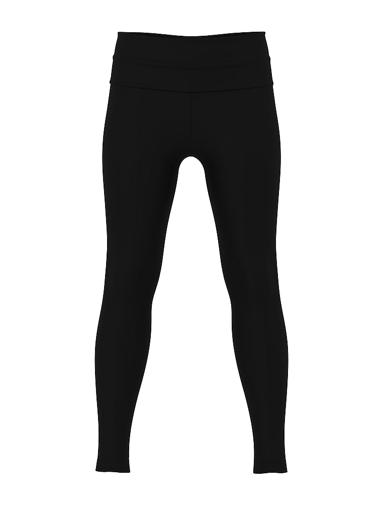Victoria's Secret, SUPERMODEL-BASICS Leggings aus Baumwolle mit Umschlag, Reines Schwarz, digitalOffModelFront, 2 of 4