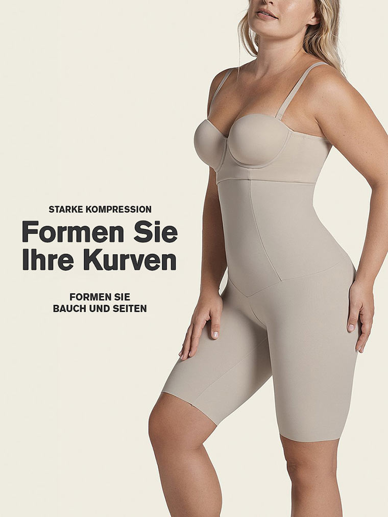 Victoria's Secret, Leonisa Shapewear Figurformende Shorts mit extrahohem Bund und leichter Kompression, Beige, detail, 6 of 8