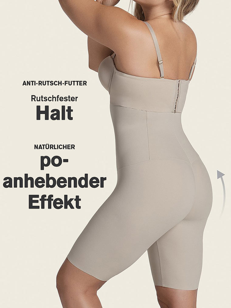 Victoria's Secret, Leonisa Shapewear Figurformende Shorts mit extrahohem Bund und leichter Kompression, Beige, onModelBack, 3 of 8