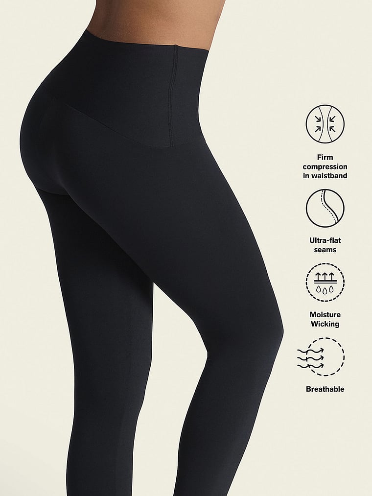 Victoria's Secret, Leonisa Shapewear Push-up-Leggings mit leichter Kompression, Schwarz, detail, 5 of 7
