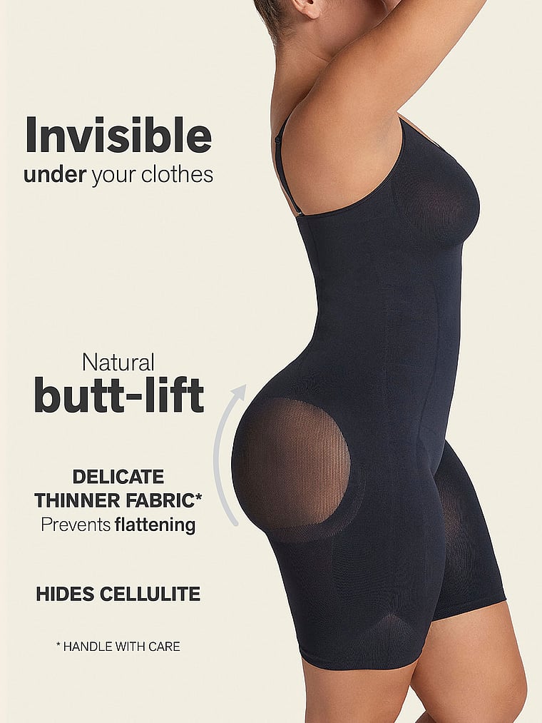 Victoria's Secret, Leonisa Shapewear Nahtloser, formgebender Body mit voller Abdeckung, Schwarz, onModelBack, 3 of 8