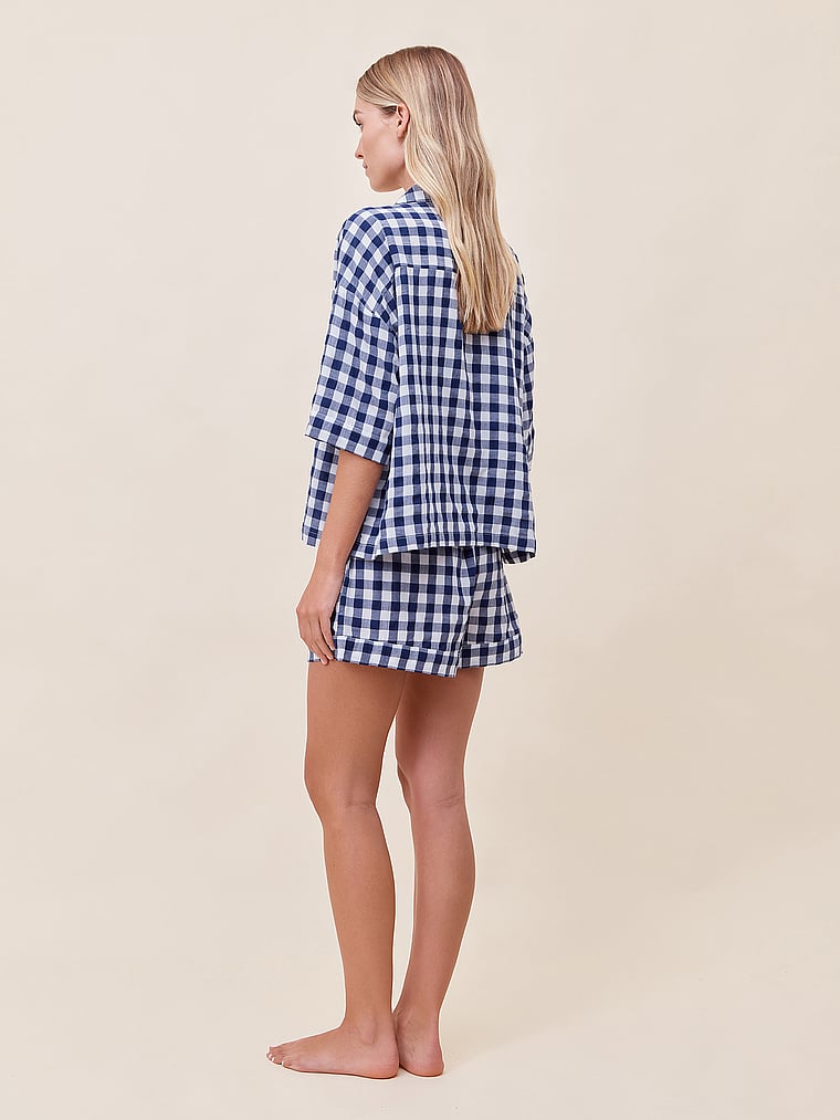 Victoria's Secret, Papinelle Seersucker Pyjama mit Vichy-Karos, onModelBack, 2 of 3