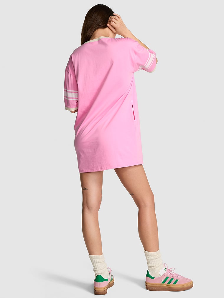PINK T-Shirt-Kleid aus Pima-Baumwolle, onModelBack, 2 of 2