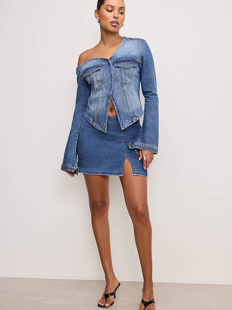 Victoria's Secret, Good American Denim-Minirock, onModelFront, 1 of 4