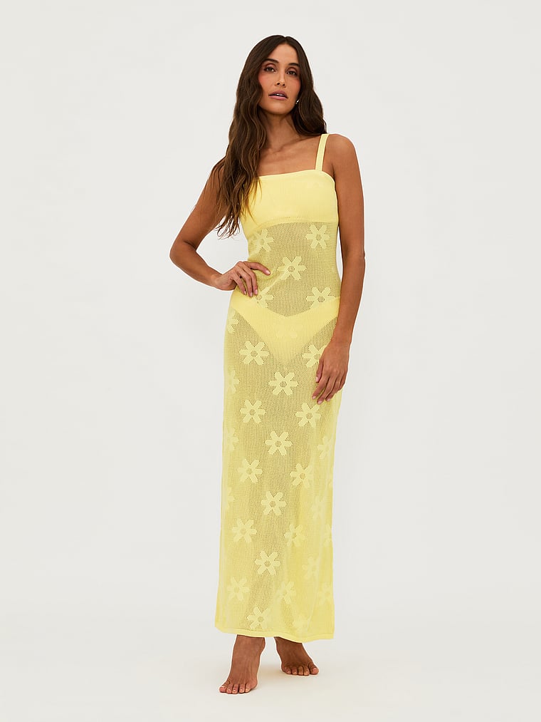 Victoria's Secret, Beach Riot Conrad Dress, Butter Blossom, onModelFront, 1 of 4
