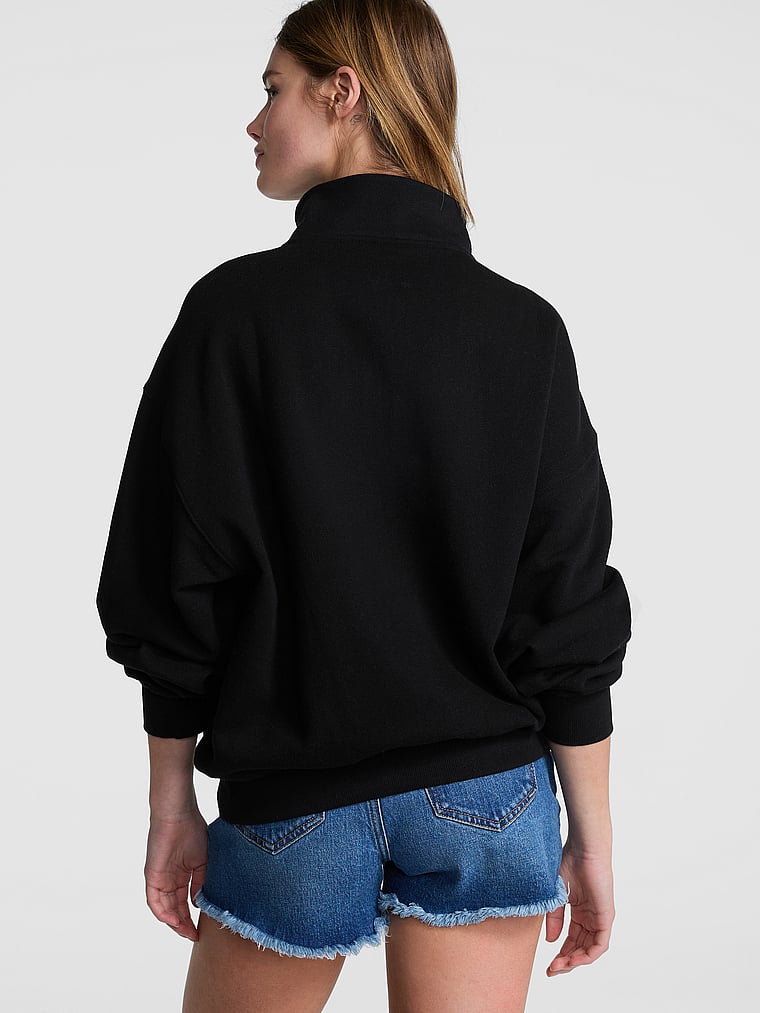 PINK Ivy Fleece-Sweatshirt mit kurzem Reißverschluss, onModelBack, 2 of 4