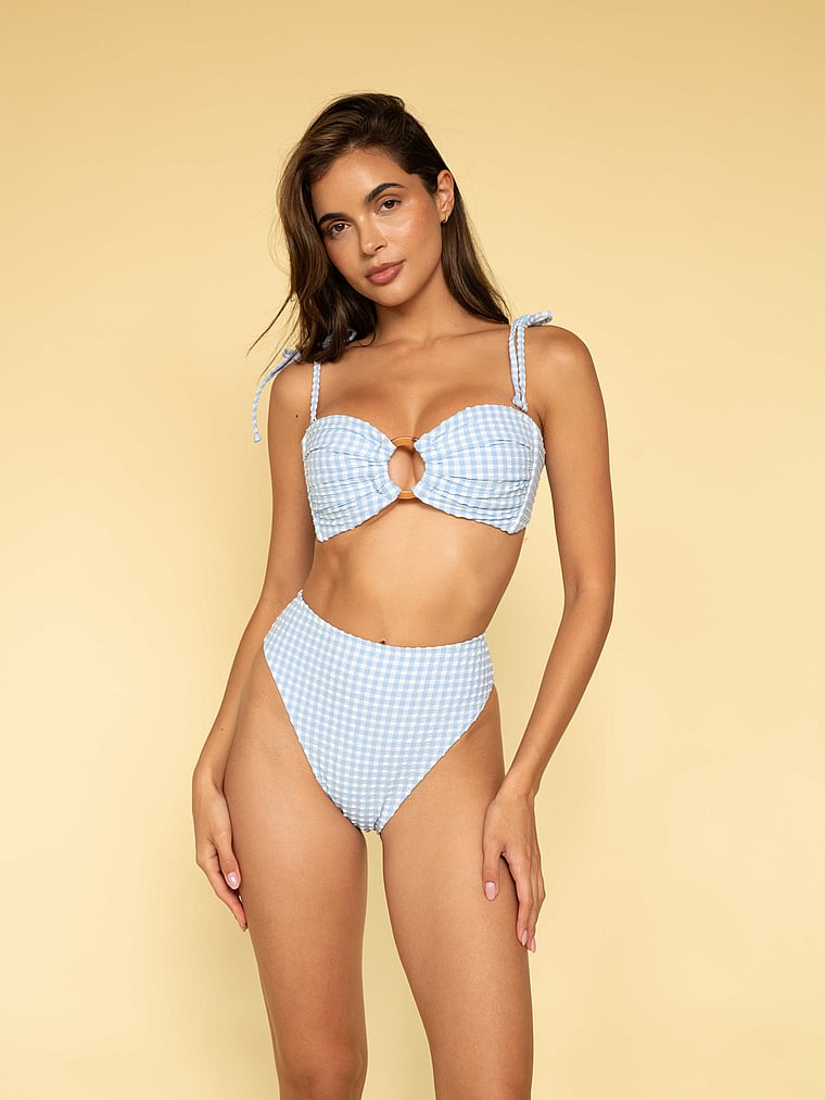 Victoria's Secret, Montce Paula Bikinihose, Peri-Micro mit Vichy-Karos, onModelBack, 2 of 3