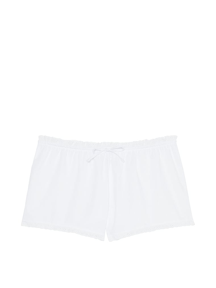 PINK von Frankies Bikinis Cloud Shorts aus Popeline, Strahlendes Weiß, offModelFront, 3 of 3