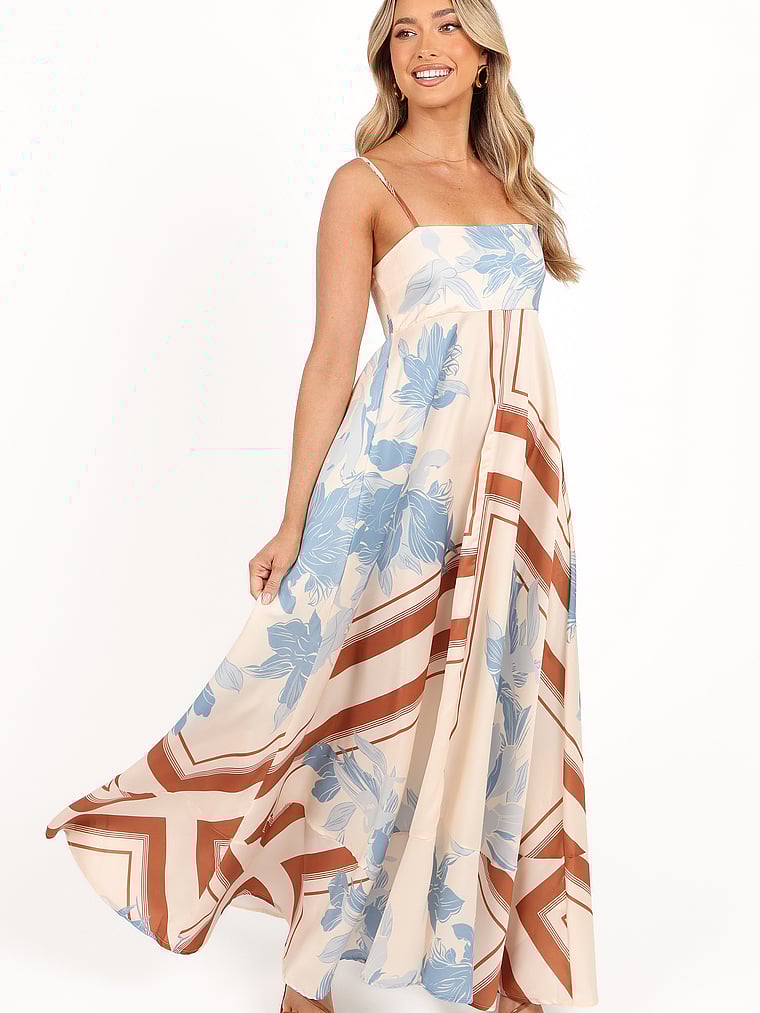 Victoria's Secret, Petal & Pup Elanor Maxikleid, Print in blassem Blau, onModelFront, 1 of 3