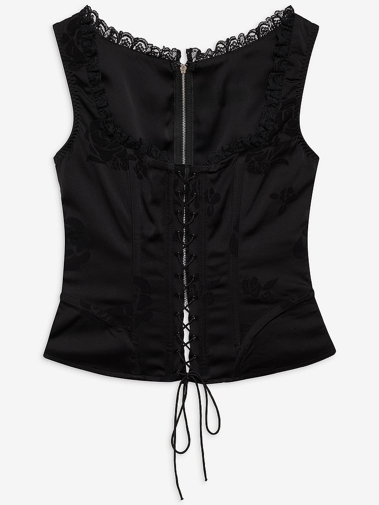 Victoria's Secret, For Love & Lemons Lana Bustier, Schwarz, offModelFront, 3 of 4