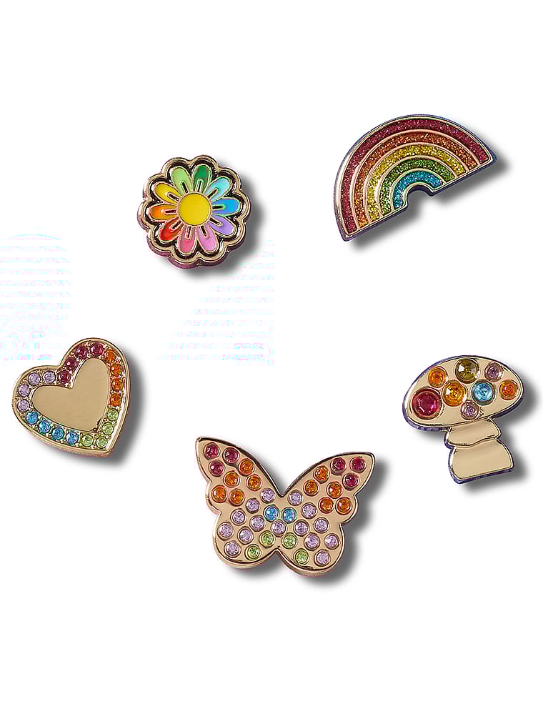 Crocs Jibbitz Rainbow Elevated Festival Anhänger im 5er-Pack, onModelFront, 1 of 4