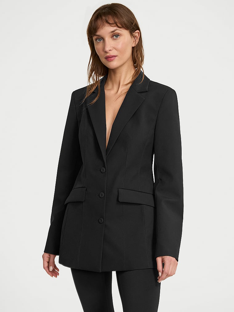 Victoria's Secret, VSX VSX Nylon Blazer, Black, onModelFront, 1 of 3