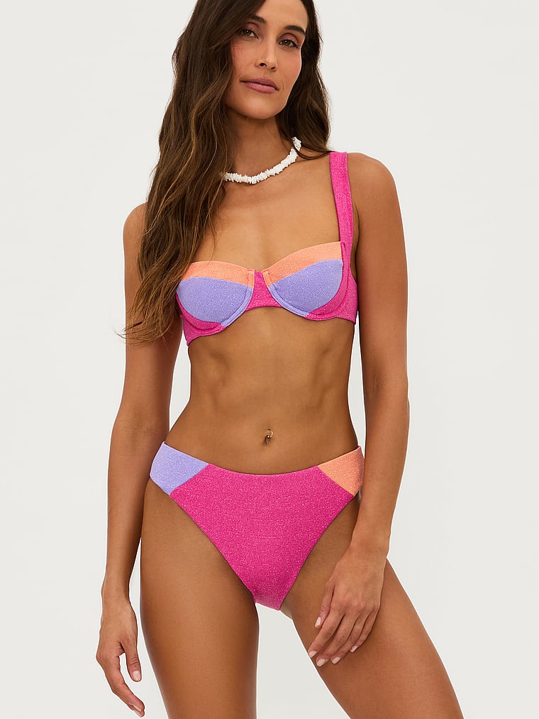 Victoria's Secret, Beach Riot Kimora Bikinihose, Coral Bay Colorblock, onModelBack, 2 of 3
