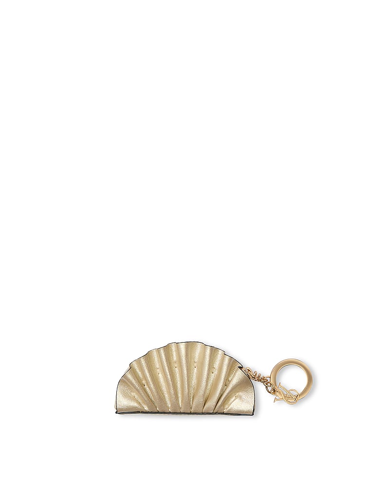 Victoria's Secret, Victoria's Secret Gold Shell Schlüsselanhänger mit Geldbörse, Gold, offModelBack, 3 of 3
