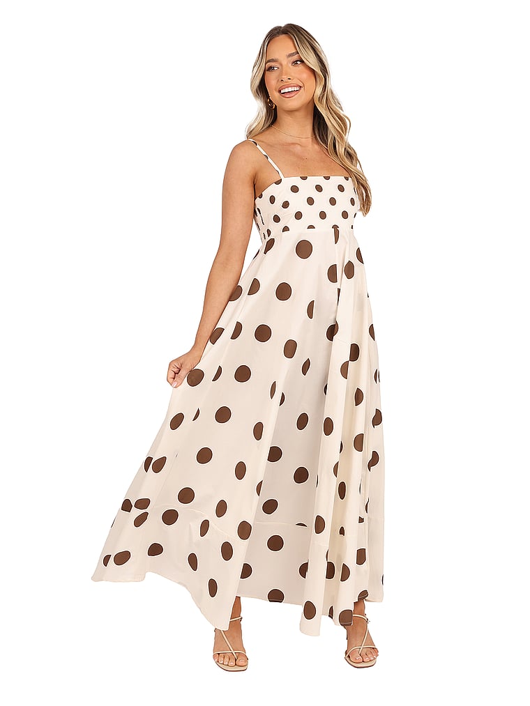 Victoria's Secret, Petal & Pup Deenie Maxi Dress, Chocolate Brown Spot, onModelFront, 1 of 4