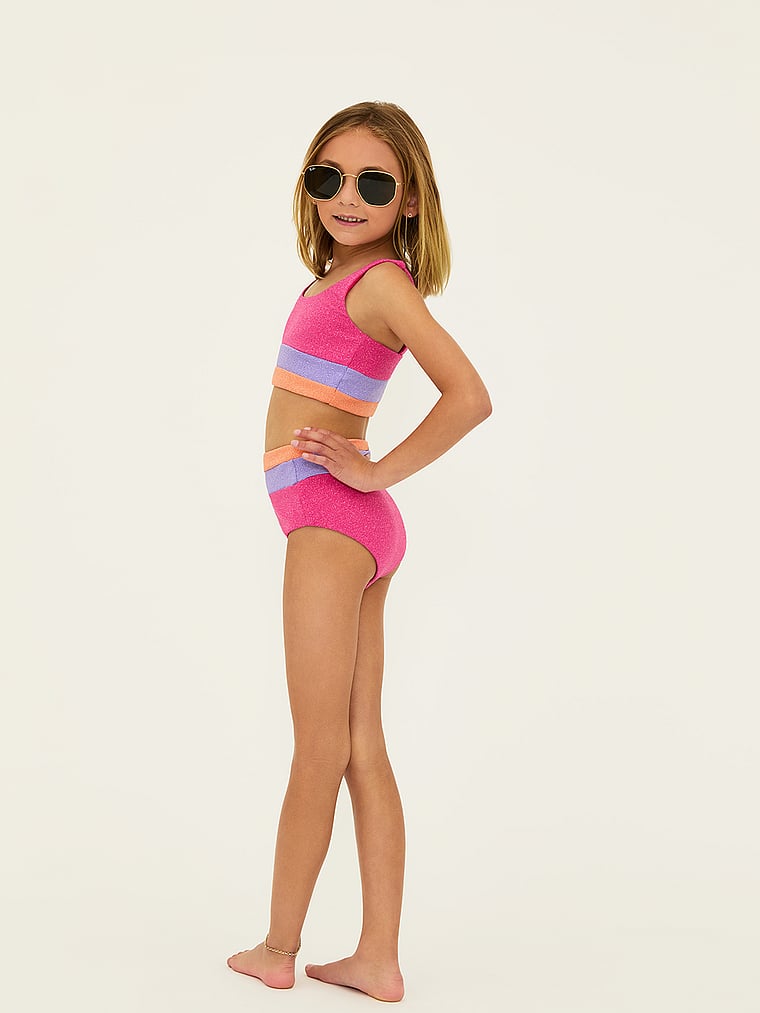 Victoria's Secret, Beach Riot Little Mackenzie Bikinioberteil/Little Heidi Bikinihose, Coral Bay Colorblock, onModelBack, 2 of 4