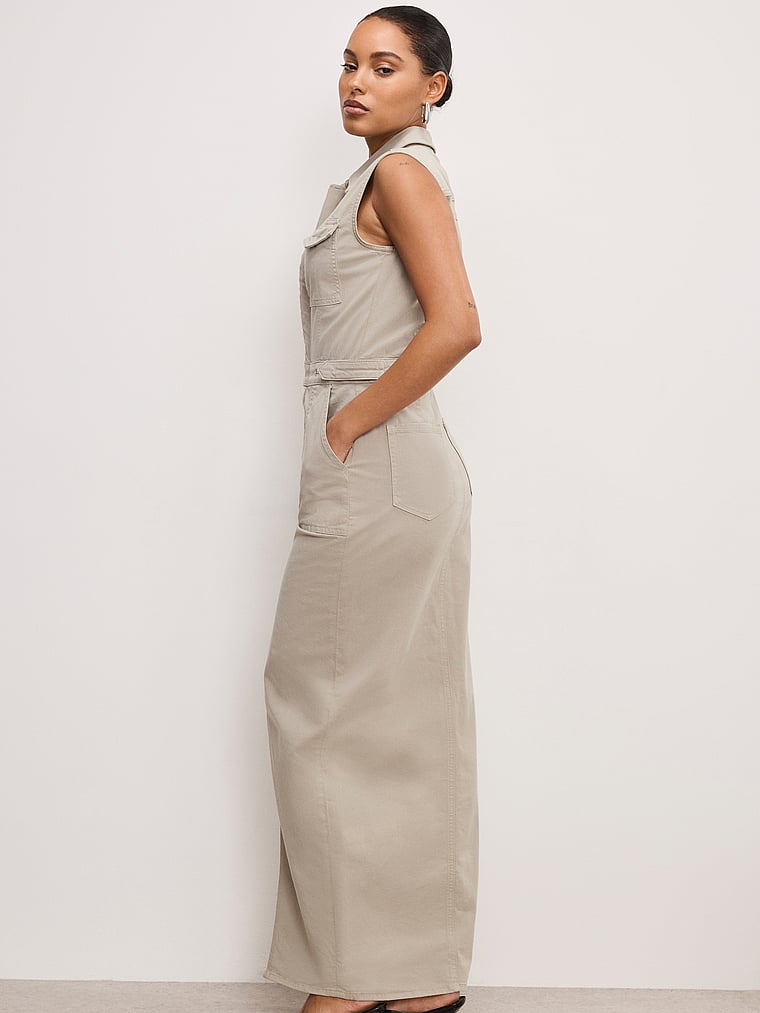 Victoria's Secret, Good American Fit For Success Maxikleid mit Twill, detail, 4 of 4